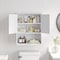 Flash Furniture Dune Farmhouse Wall Mounted Bathroom Medicine Cabinet Storage Organizer w/2 Magnetic Closure Doors FS-BATH-7-WH-GG - alternate 7